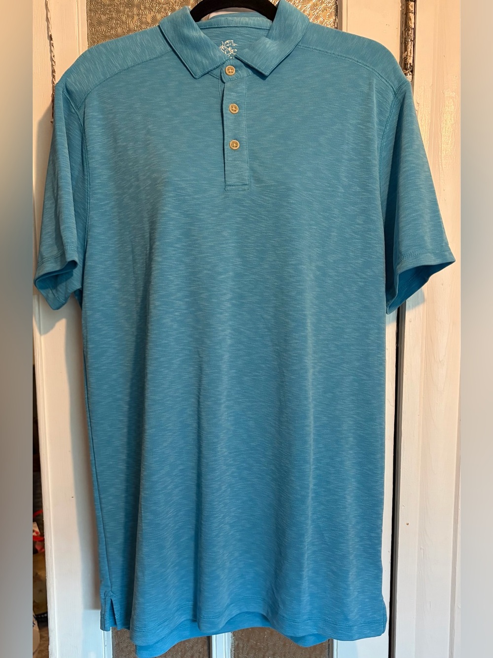 Ocean & Coast Men's Heathered Blue Polo Shirt. Size Large. Modal/polyester. EUC
